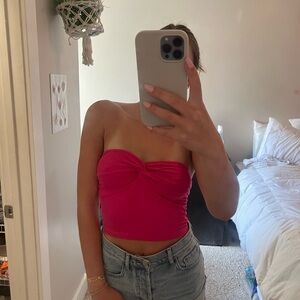 Pink Strapless Top